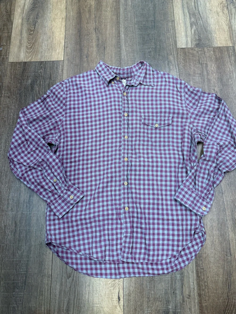 J. Crew Mens 100% Cotton Fit Long Sleeve Plaid Button Down Shirt SZ large